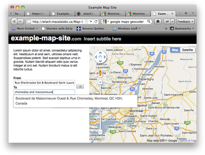 Template for a map-based web app